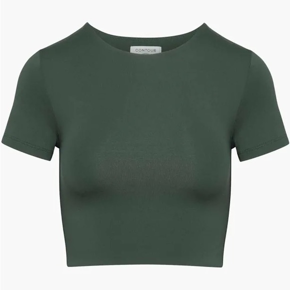 Aritzia Babaton contour crew crop top T shirt flambeau red large - Picture 6 of 6